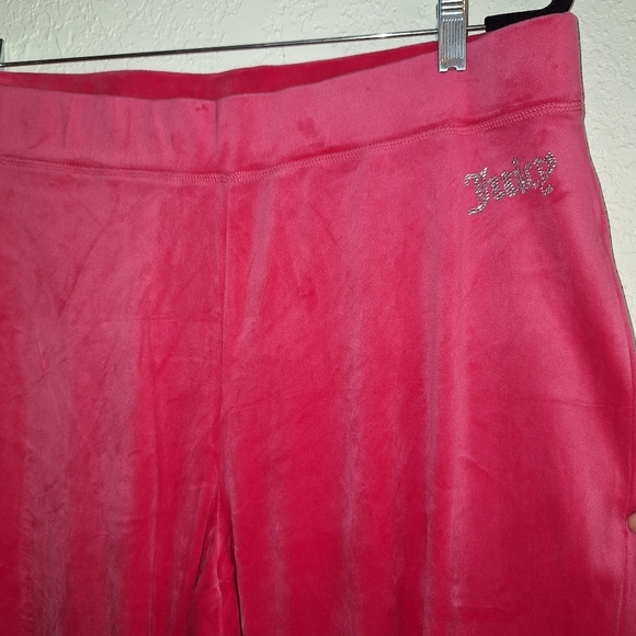 Lot Of 2 Y2K Juicy Couture Pants 2XL Activewear Hot Pink& Black Velour Yoga Logo - Picture 3 of 12